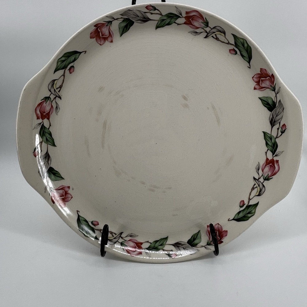 12" Large Universal Ballerina Pink Rose Pattern Serving/Cake Plater Made In USA
